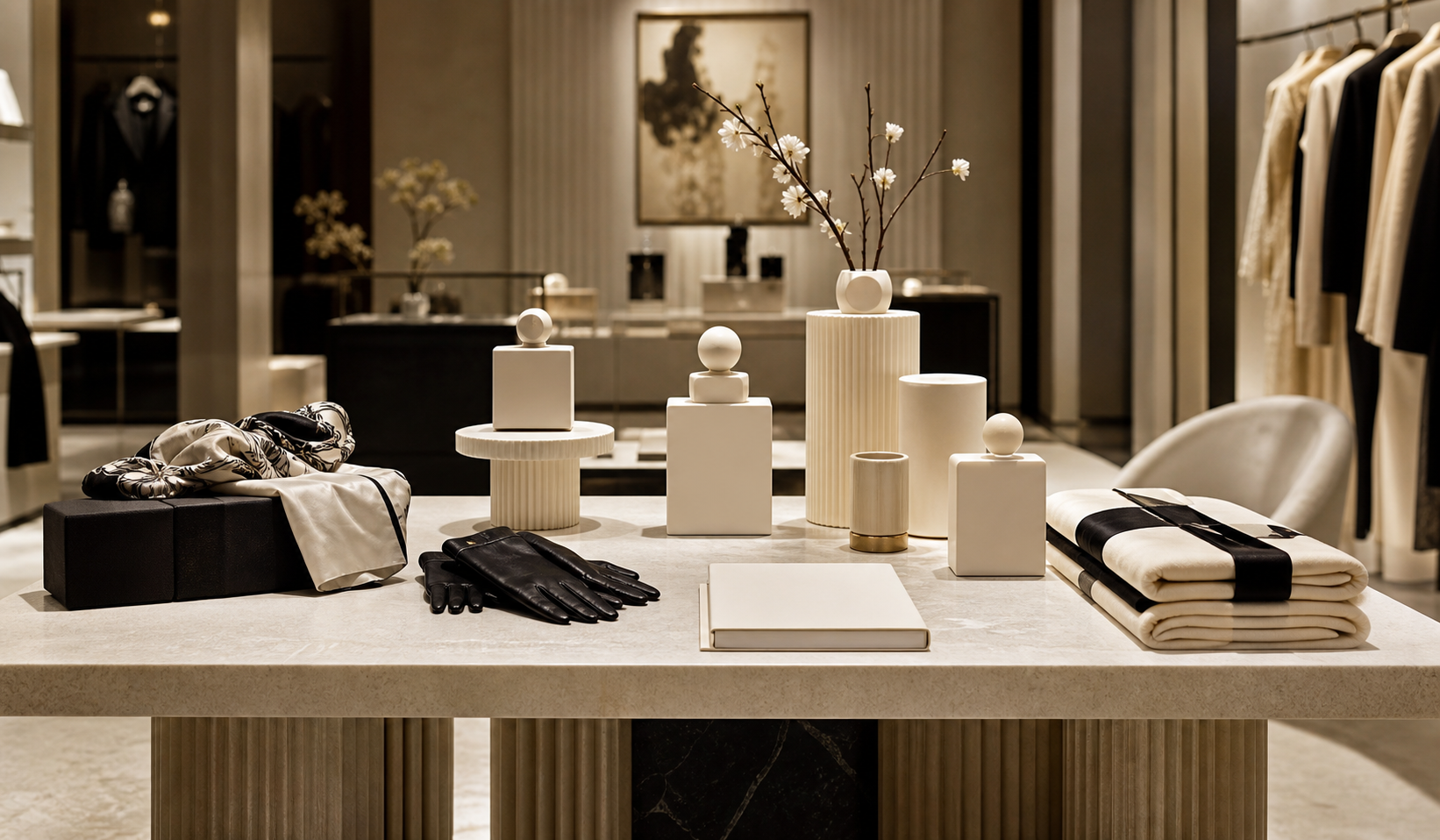 Luxury boutique planning still life.